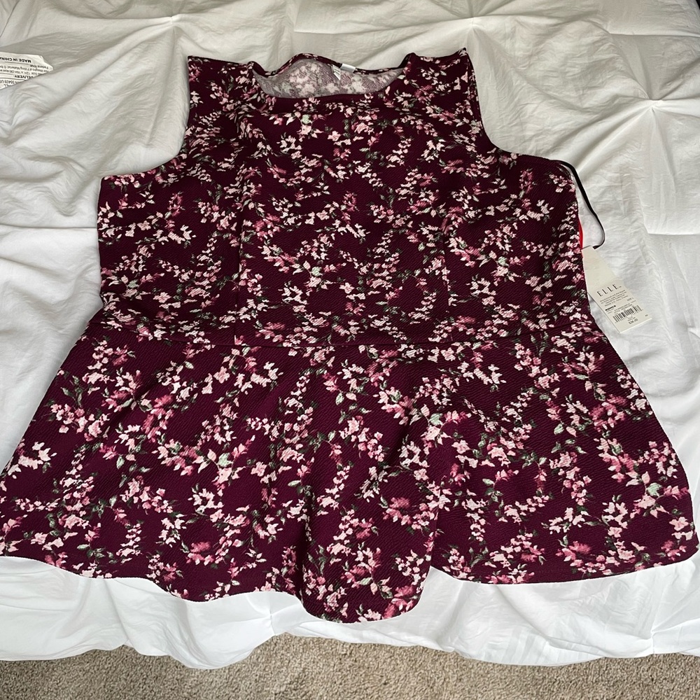 Elle peplum tank, NWT!